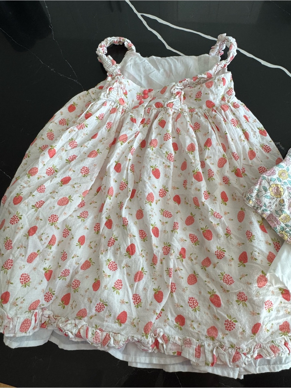 Joie Girls' White Strawberry Print & White Pastel Floral Sundresses - Picture 4 of 7